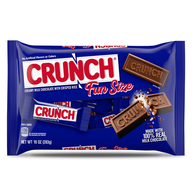 CRUNCH, Milk Chocolate and Crisped Rice, Fun Size Candy Bars, 10 Oz