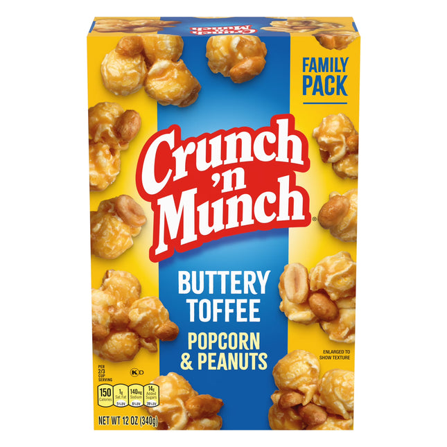 CRUNCH 'N MUNCH Buttery Toffee Popcorn with Peanuts, 12 Oz.