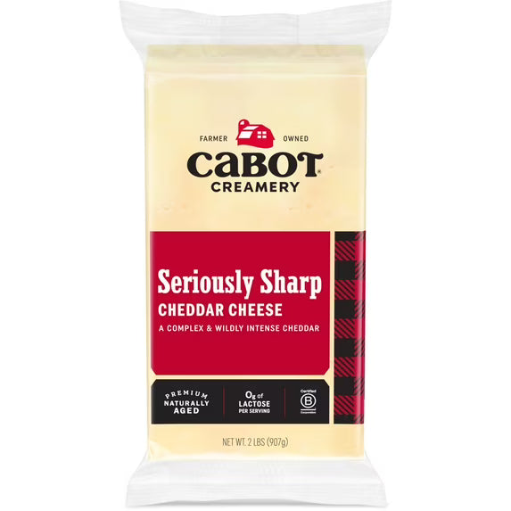 Cabot Creamery Seriously Sharp Cheddar Cheese Block 2 Lb (Refrigerated)