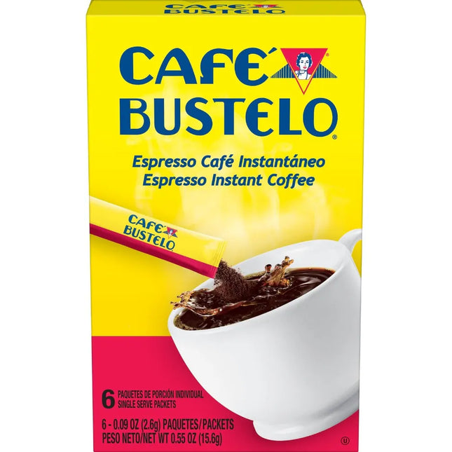 Café Bustelo Instant Coffee Single Serve Packets, 6 Count New York State Approved, Inmate Care package friendly