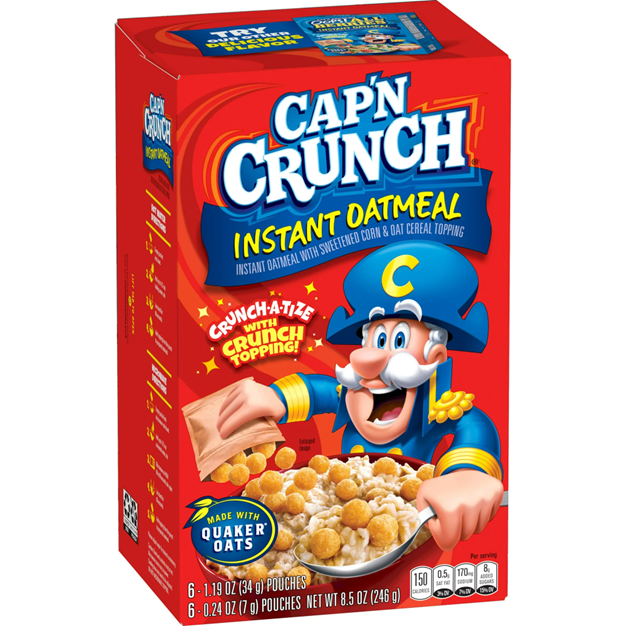 Cap'n Crunch Instant Oatmeal Cereal, 8.5 oz, 6 Packets