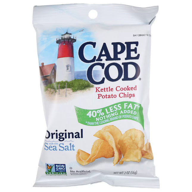 Cape Cod Potato Chips, Less Fat Original Kettle Cooked Chips, 2 oz.