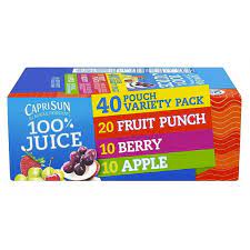 Capri Sun 100% Juice Naturally Flavored Variety Pack, 40 pk./6 fl. oz.