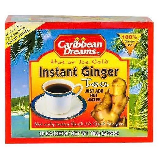 Caribbean Dreams Instant Ginger Tea 10 Sachets 6.35 oz