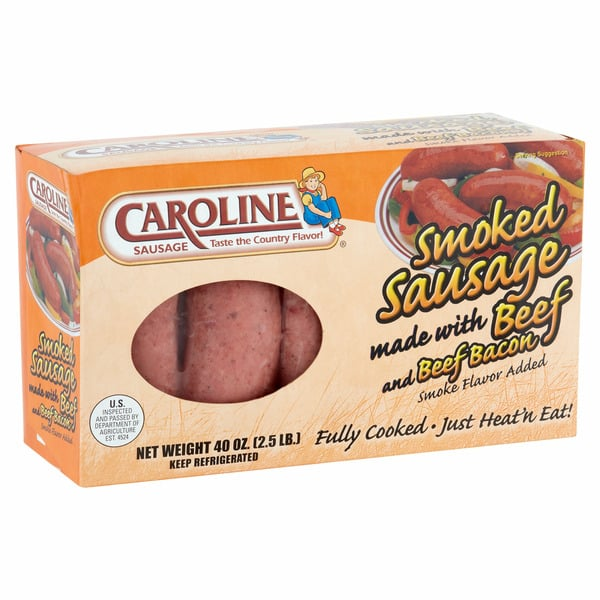 Caroline Smoked Sausage Beef W/ Pork Bacon (Pork Casing)