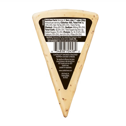 Castello Gourmet Smoked Cracked Pepper Gouda Cheese 8 oz Wedge