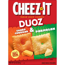 Cheez-It DUOZ Sharp Cheddar and Parmesan Baked Snack Crackers 12.4 Oz