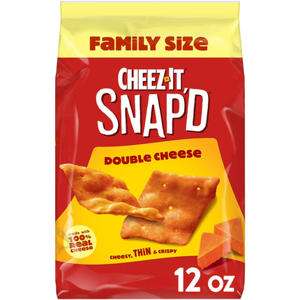 Cheez-It Snap'D Double Cheese Cracker Chips, Thin Crisps, 12 Oz