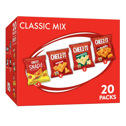 Cheez-It Variety Pack Cheese Crackers, Baked Snack Crackers, 20 Count