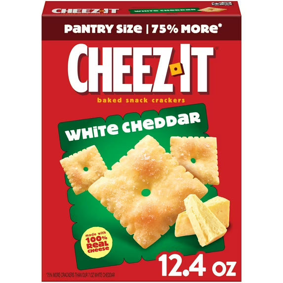 Cheez-It White Cheddar Cheese Crackers, Baked Snack Crackers, 12.4 Oz