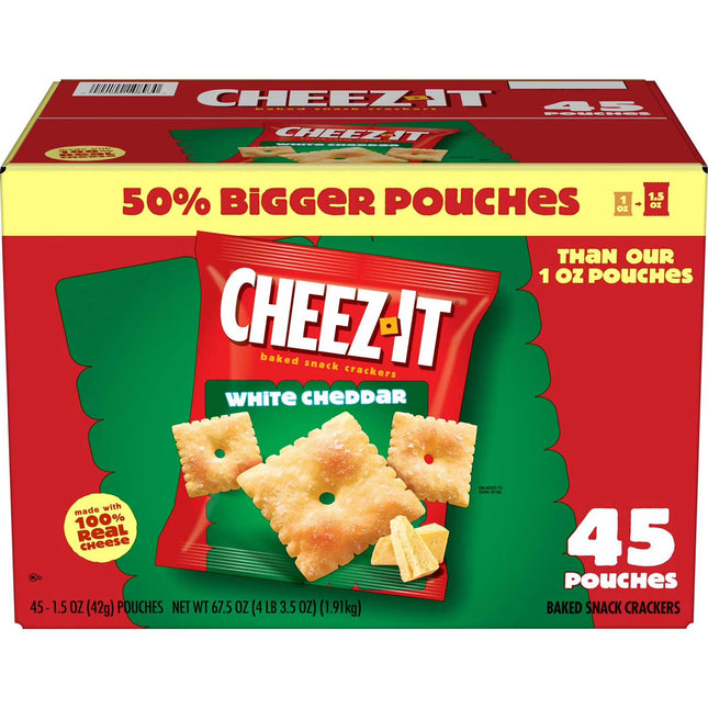 Cheez-It White Cheddar Baked Snack Packs, 45 pk