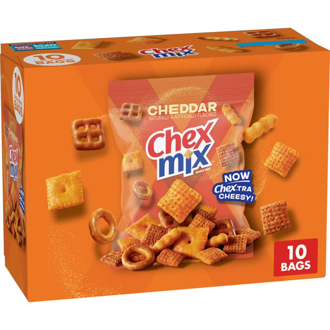 Chex Mix Cheddar Snack Mix, Single Serve , Multipack, 10 Count, 17.5 oz