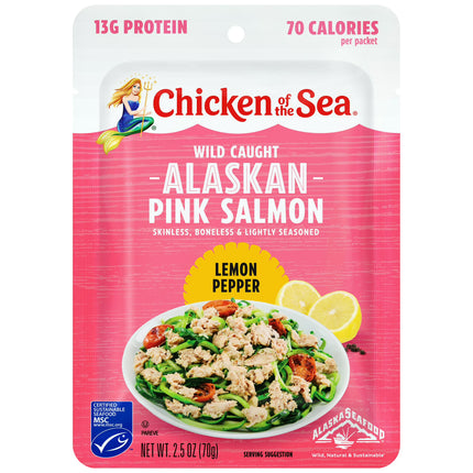 Chicken of the Sea Wild Caught Alaskan Pink Salmon, Lemon Pepper Packet 2.5 oz
