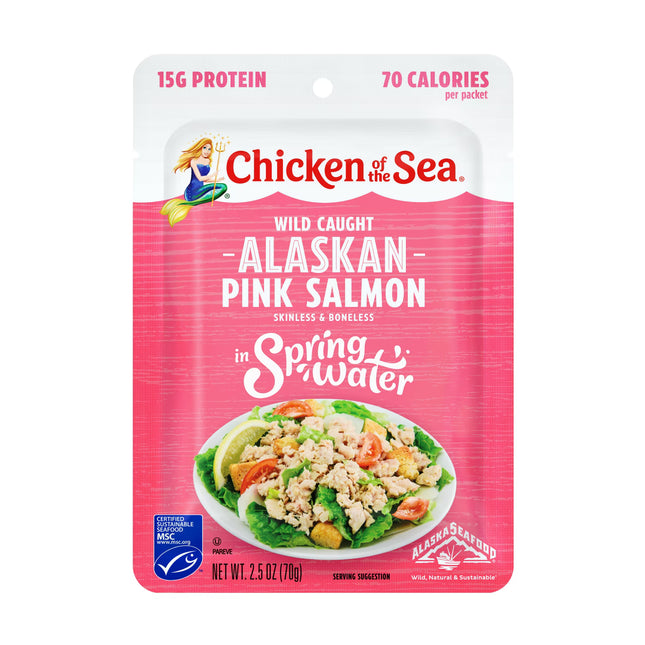 Chicken of the Sea Wild Caught Alaskan Pink Salmon in Spring Water Packet 2.5 oz