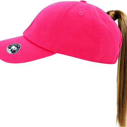 Women's Classic Smooth Cotton Ponytail Bal lcap One Size