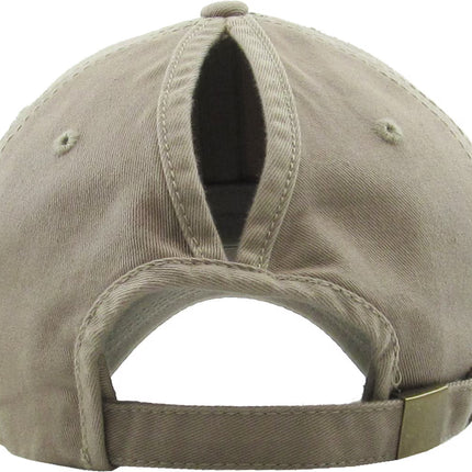 Women's Classic Smooth Cotton Ponytail Bal lcap One Size