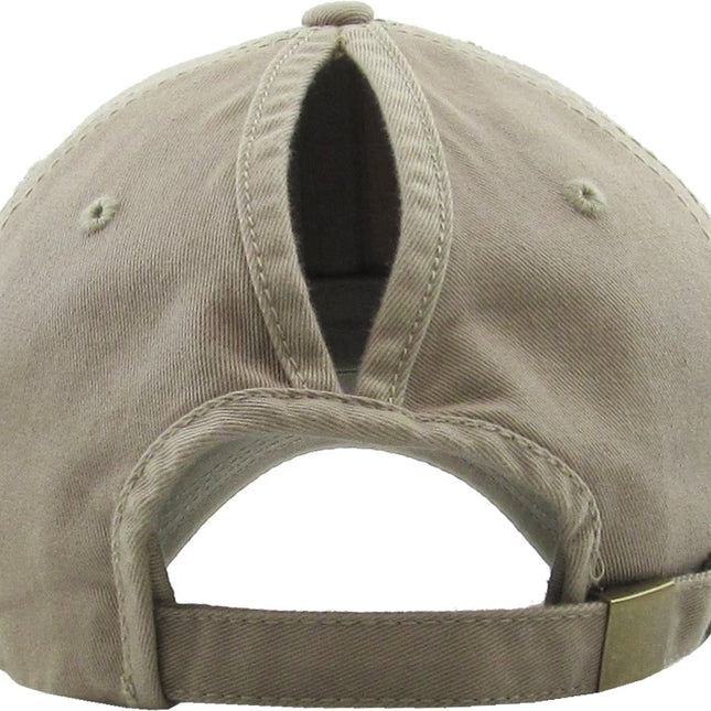 Women's Classic Smooth Cotton Ponytail Bal lcap One Size