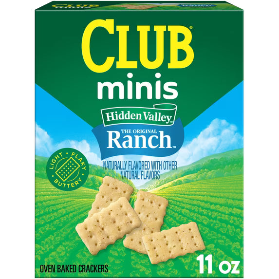 Club Minis Hidden Valley Ranch Crackers, Lunch Snacks, 11 oz