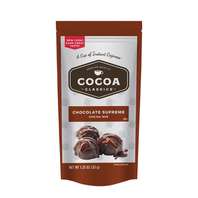 Cocoa Classics Chocolate Supreme Cocoa Mix, Hot Chocolate,  Gluten Free & Kosher Dairy 1.25oz Packet