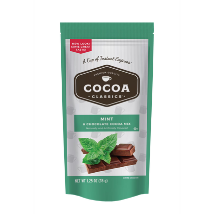 Cocoa Classics Mint Cocoa Mix, Hot Chocolate, Gluten Free & Kosher Dairy , 1.25oz Packet