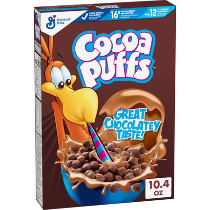 Cocoa Puffs, Chocolate Breakfast Cereal, Whole Grains, 10.4 Oz