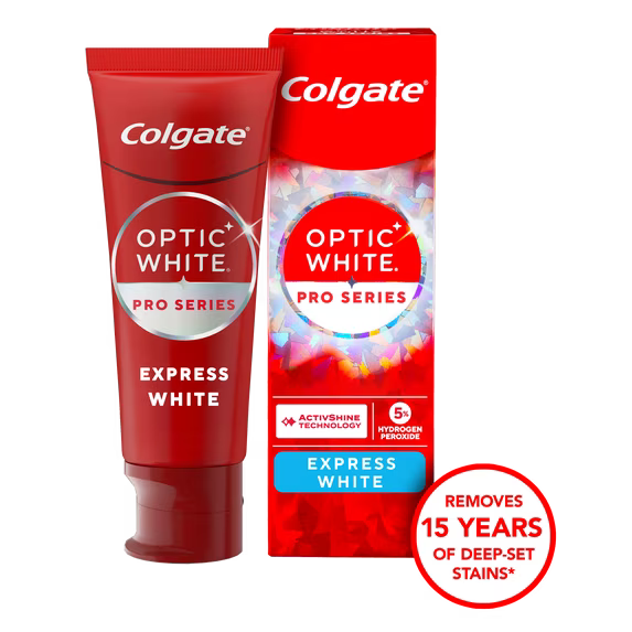 Colgate Optic White Pro Series Express White Toothpaste , 3.0 oz New York State Approved, Inmate Care package friendly