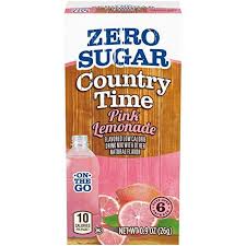 Country Time Zero Sugar Pink Lemonade Drink Mix, 6 ct