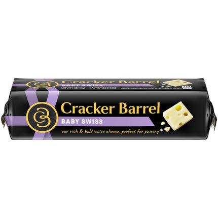 Cracker Barrel Baby Swiss Cheese 7 oz •