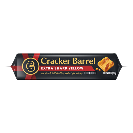 Cracker Barrel Extra Sharp Yellow Cheddar Cheese 8 Oz Chunk