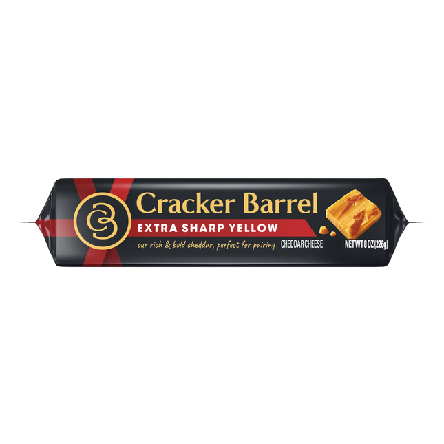 Cracker Barrel Extra Sharp Yellow Cheddar Cheese 8 Oz Chunk