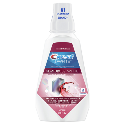 Crest 3D Glamorous White  Mouthwash, Arctic Mint 16 OZ(Alchol Free)