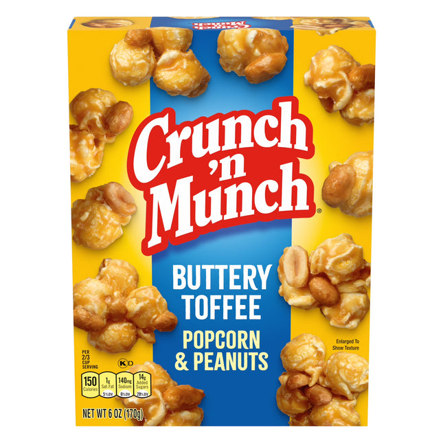 Crunch 'N Munch Buttery Toffee Popcorn with Peanuts, 6 Oz.