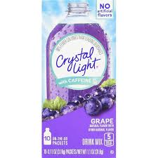 Crystal Light Grape Drink Mix Singles with Caffeine, 10 Ct On-The-Go-Packets