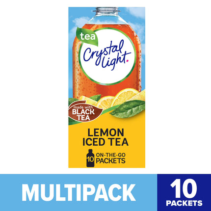 Crystal Light Lemon Iced Tea Drink Mix Singles, 10 Ct on-the-Go-Packets