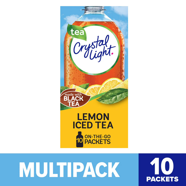 Crystal Light Lemon Iced Tea Drink Mix Singles, 10 Ct on-the-Go-Packets