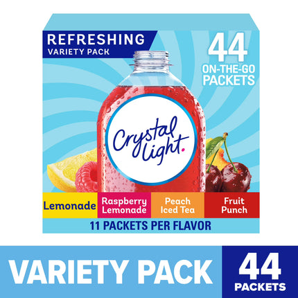 Crystal Light Lemonade, Raspberry Lemonade, Peach Iced Tea & Fruit Punch Drink Mix Assortment 44 CT