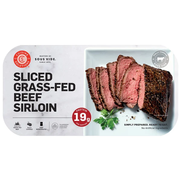 Cuisine Solutions Sliced Grass-Fed Roast Beef Sirloin  2 Lbs.