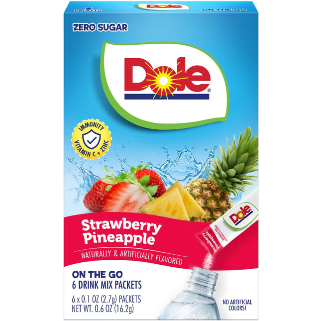 DOLE STRAWBERRY PINEAPPLE POWDER MIX 0.1OZ 6PK
