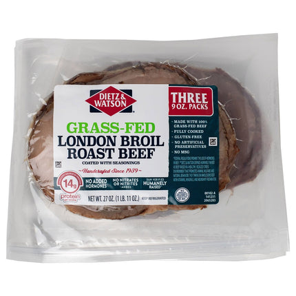 Dietz & Watson Grass Fed Roast Beef London Broil, 3 x 9 oz