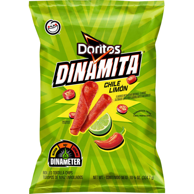 Doritos Dinamita Tortilla Chips Chile Limon, 10.75 Oz Bag