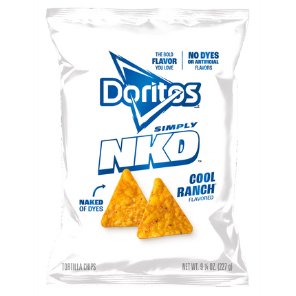 Doritos Simply NKD, No Dyes No Artificial Flavors Cool Ranch Tortilla Chips Bag, 9.25 oz