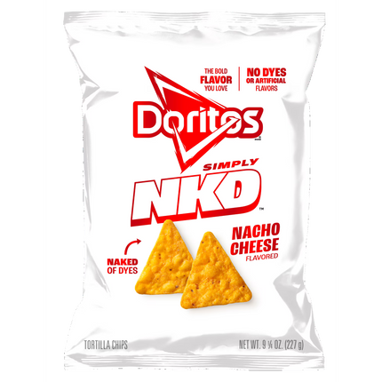 Doritos Simply NKD, No Dyes No Artificial Flavors Nacho Cheese Tortilla Chips Bag, 9.25 oz