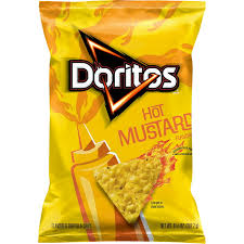 Doritos Tortilla Chips Hot Mustard Flavored 9.25 Oz