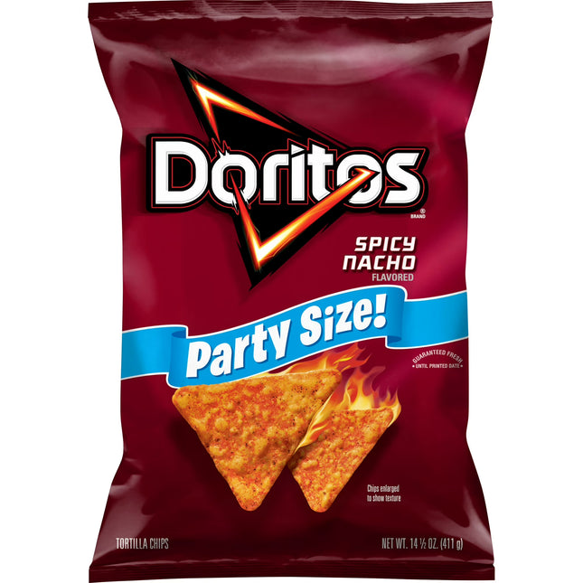 Doritos Tortilla Chips Spicy Nacho Flavored 14.5 ounce Bag