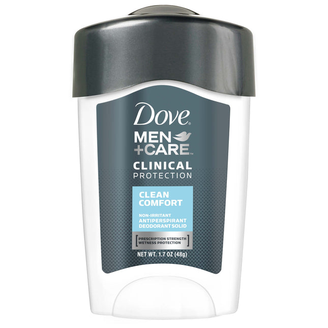 Dove Men+Care Clinical Protection 96H Antiperspirant Clean Comfort Stick for Men, 1.7 Oz