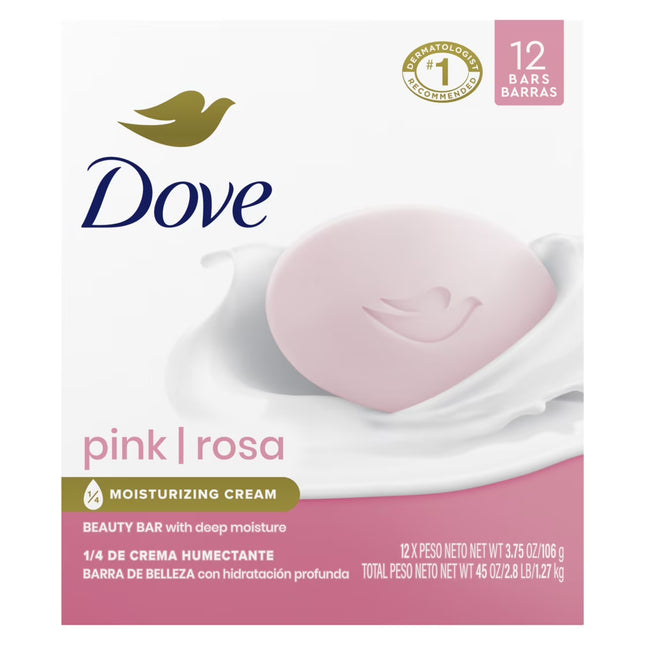 Dove Beauty Bar Women'S Bath Soap Original, 3.75 Oz 12 Bars