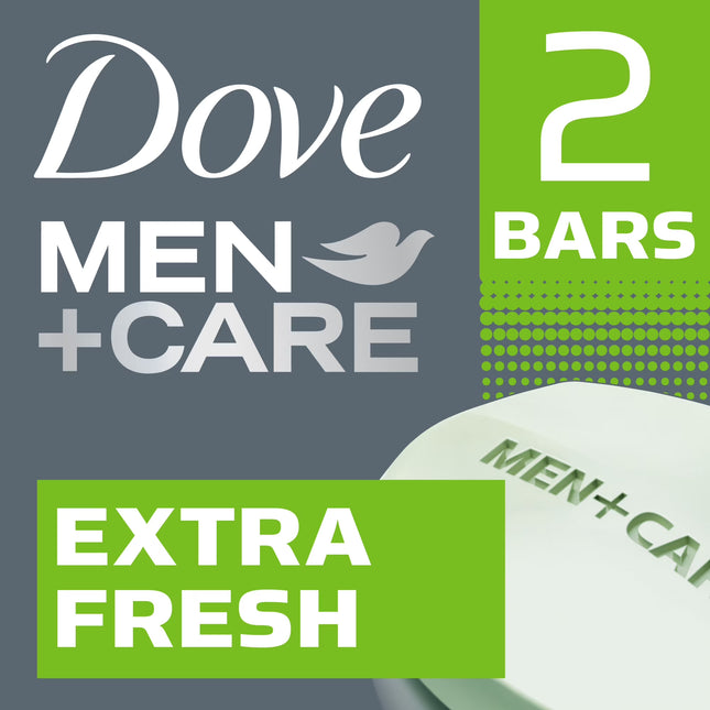 Dove Men+Care Body + Face Bar Invigorating Formula, Extra Fresh, 3.75 Oz 2 Bars