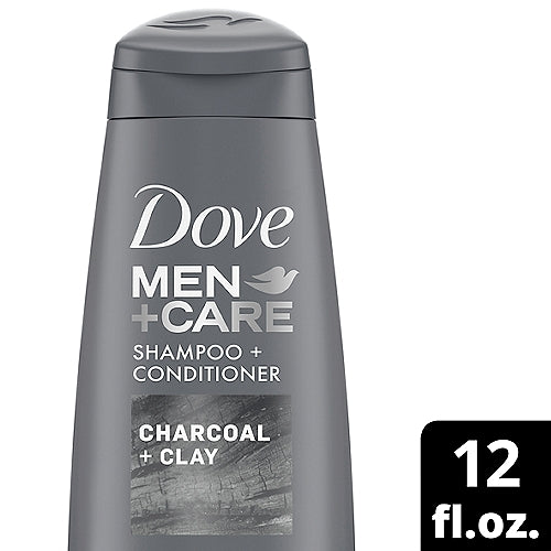 Dove Men+Care Charcoal + Clay Purifying Shampoo, 12 fl oz