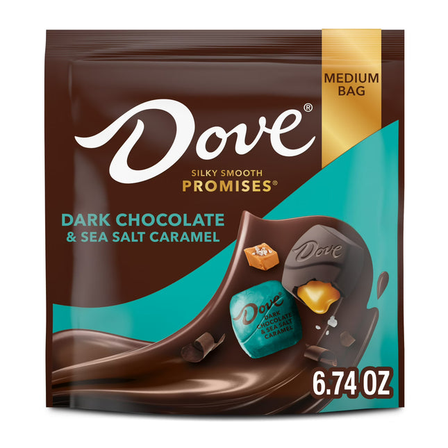 Dove Promises Dark Chocolate & Sea Salted Caramel Candy - 6.74 Oz Bag