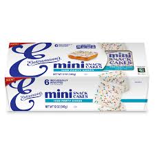 Entenmann's  Mini Iced Party Cake  Snack  6 packs